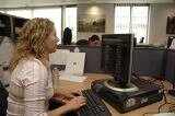 A visually impaired office worker